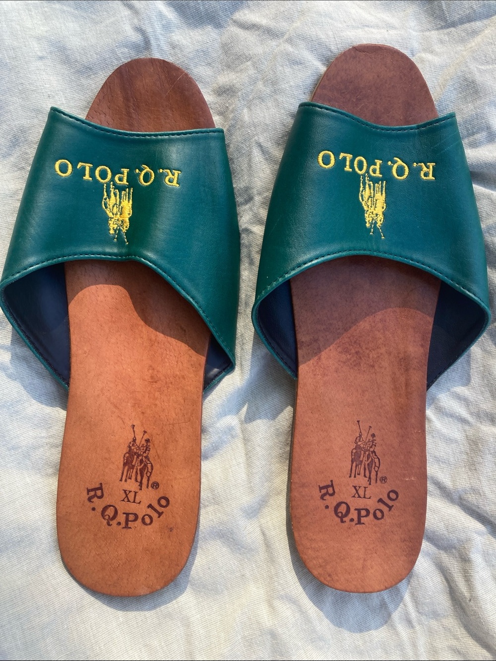Polo leather slides slippers shoes loungewear XL fits 10 11 12